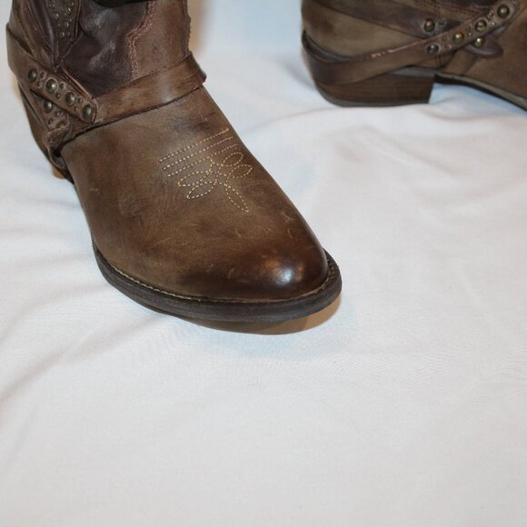 NIB CIRCLE G WOMEN'S SLOUCH WESTERN‎ ANKLE COWBOY BOOTS BROWN SZ 6 - Picture 4 of 6
